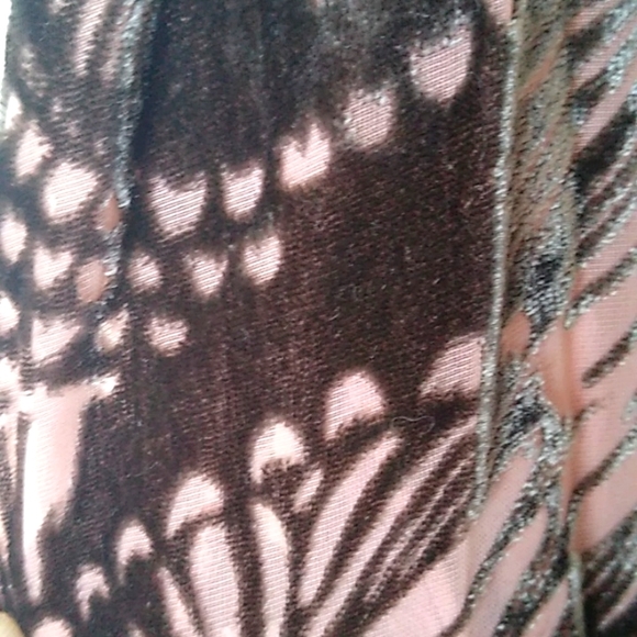 Free People Ellie Burnout Velvet Dress-Pink Combo - Picture 2 of 5